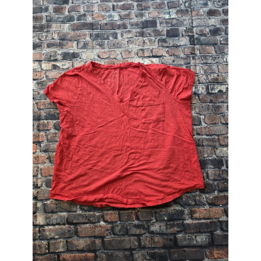 Torrid 2 Classic Fit Tee Vneck Top Coral Orange
